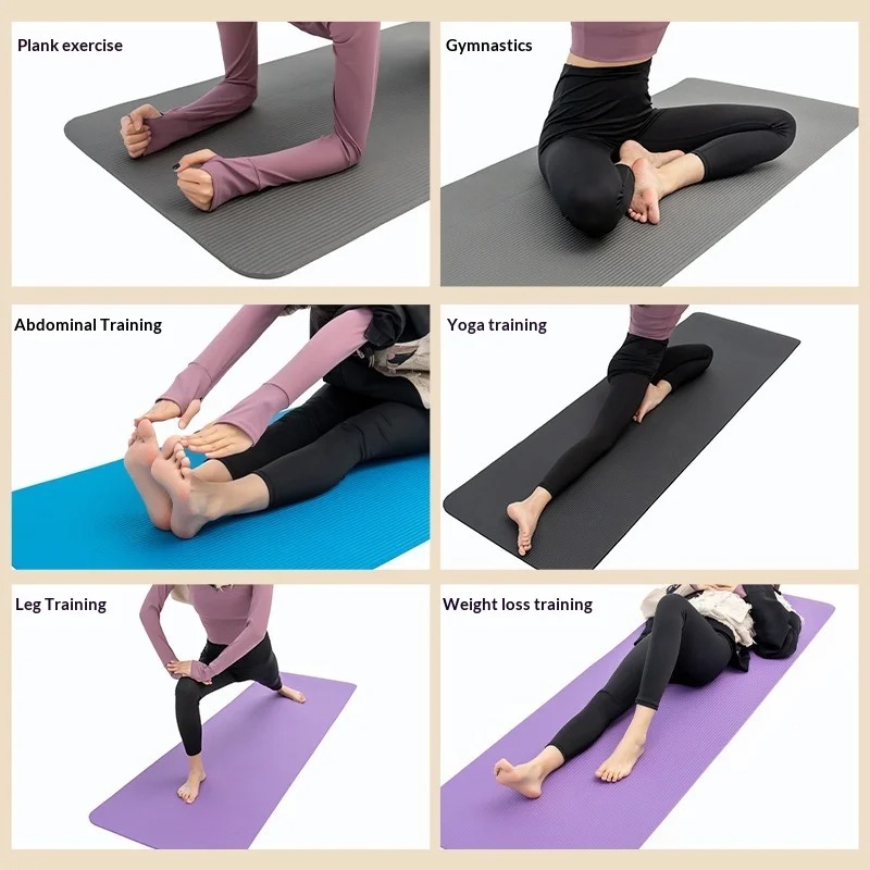 Pilates Yoga Mat Thickness - Tappetino Yoga Extra Spesso Antiscivolo, Ammortizzante,