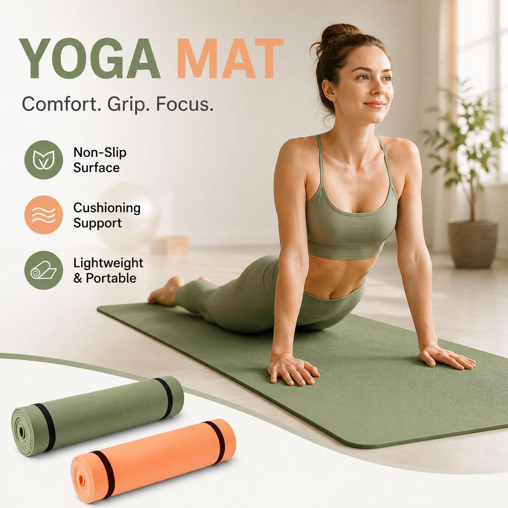 Pilates Yoga Mat Thickness - Tappetino spesso per yoga, tappetino antiscivolo